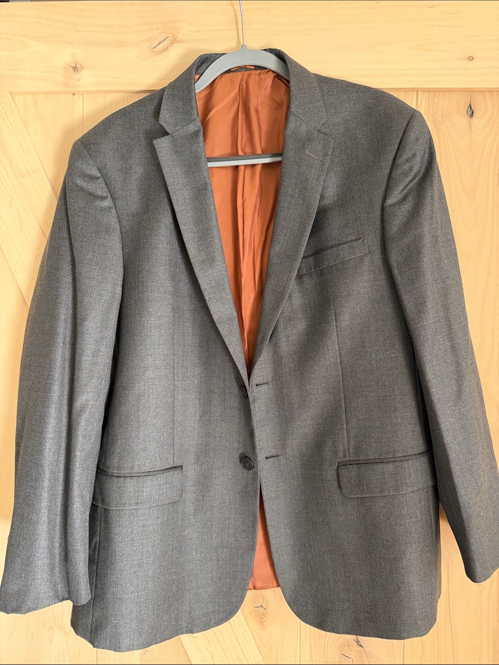Jos. A. Bank Gray Sport Coat with Orange Lining